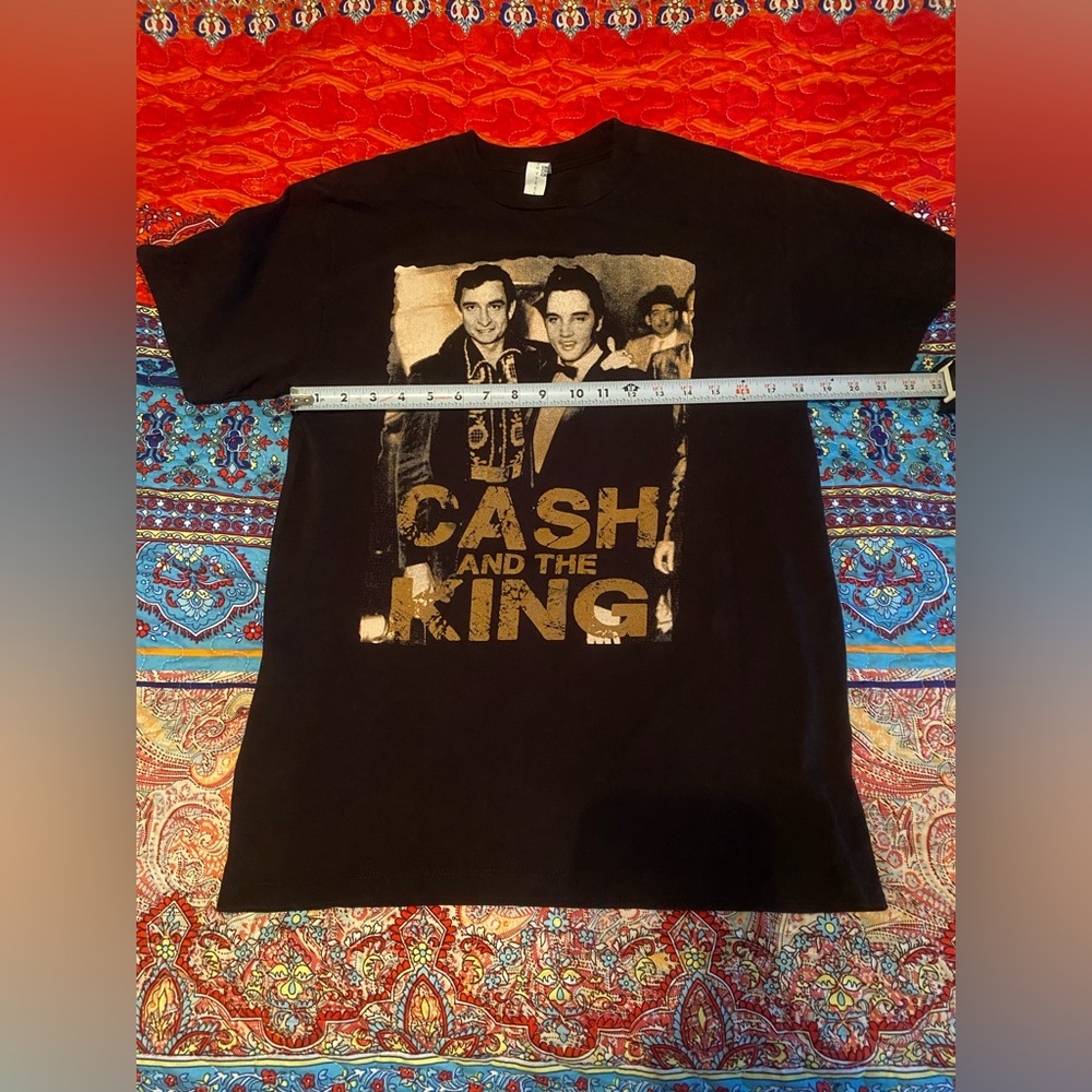 Elvis Presley and Johnny Cash Graphic T-Shirt with Cash and the King Design med - Picture 6 of 9
